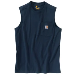 'Carhartt' Men's Relaxed Fit Heavyweight Sleeveless Pocket Tee - Navy