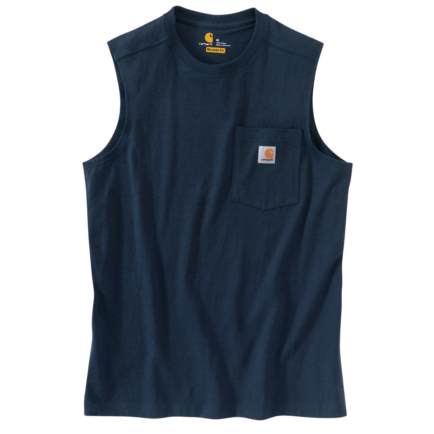 'Carhartt' Men's Relaxed Fit Heavyweight Sleeveless Pocket Tee - Navy 1 'Carhartt' Men's Relaxed Fit Heavyweight Sleeveless Pocket Tee - Navy