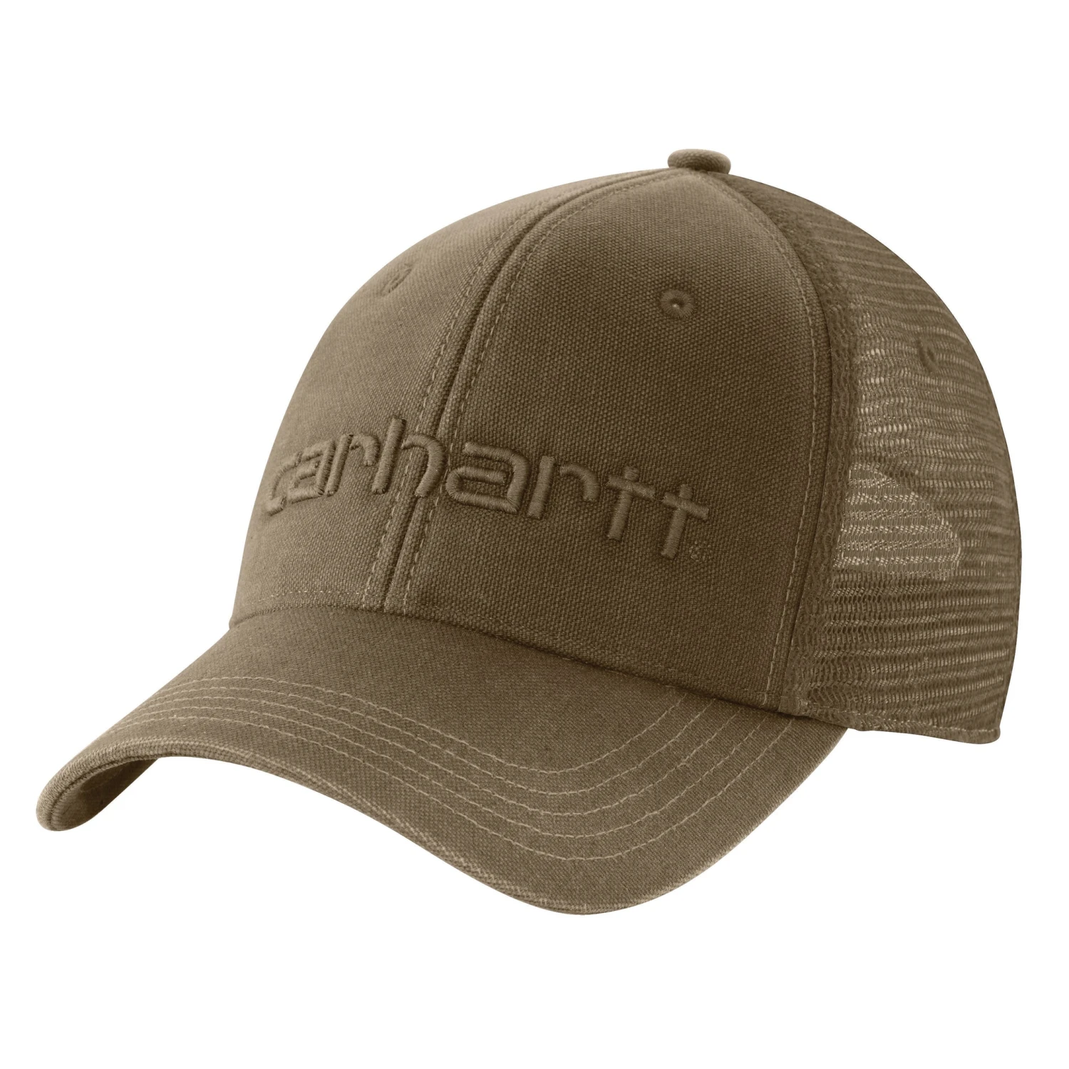 'Carhartt' Men's Canvas Mesh-Back Logo Graphic Cap - Light Brown 1 'Carhartt' Men's Canvas Mesh-Back Logo Graphic Cap - Light Brown