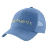 'Carhartt' Men's Canvas Mesh-Back Logo Graphic Cap - Blue Lagoon