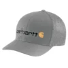 'Carhartt' Men's Rugged Flex Fitted Canvas Mesh-Back Logo Graphic Cap - Asphalt