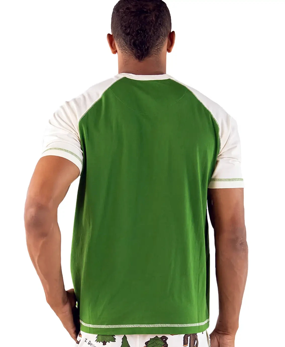 'Lazy One' Men's Bigfoot PJ Tee - Green 2 'Lazy One' Men's Bigfoot PJ Tee - Green - Image 2