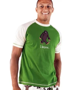 'Lazy One' Men's Bigfoot PJ Tee - Green