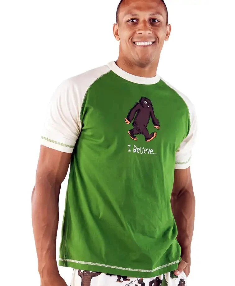 'Lazy One' Men's Bigfoot PJ Tee - Green 1 'Lazy One' Men's Bigfoot PJ Tee - Green