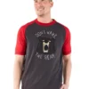 'Lazy One' Men's Don't Wake The Bear PJ Tee - Grey / Red