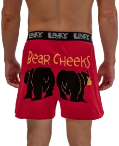 'Lazy One' Men's Bear Cheeks Boxer - Red