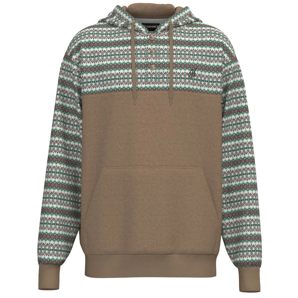 'Hooey' Men's "Jimmy" Striped Hoody - Brown / Cream 1 'Hooey' Men's "Jimmy" Striped Hoody - Brown / Cream