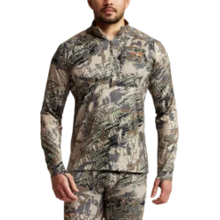 'Sitka' Men's Core Midweight Zip T-Shirt - Big Game : Optifade Open Country