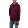 'Carhartt' Men's Midweight Logo Sleeve Hoodie - Port
