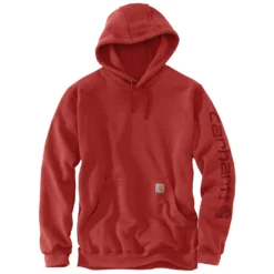 'Carhartt' Men's Midweight Logo Hoodie - Chili Pepper Heather