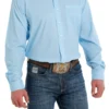'Cinch' Men's ArenaFlex Print Classic Fit Button Down - Light Blue