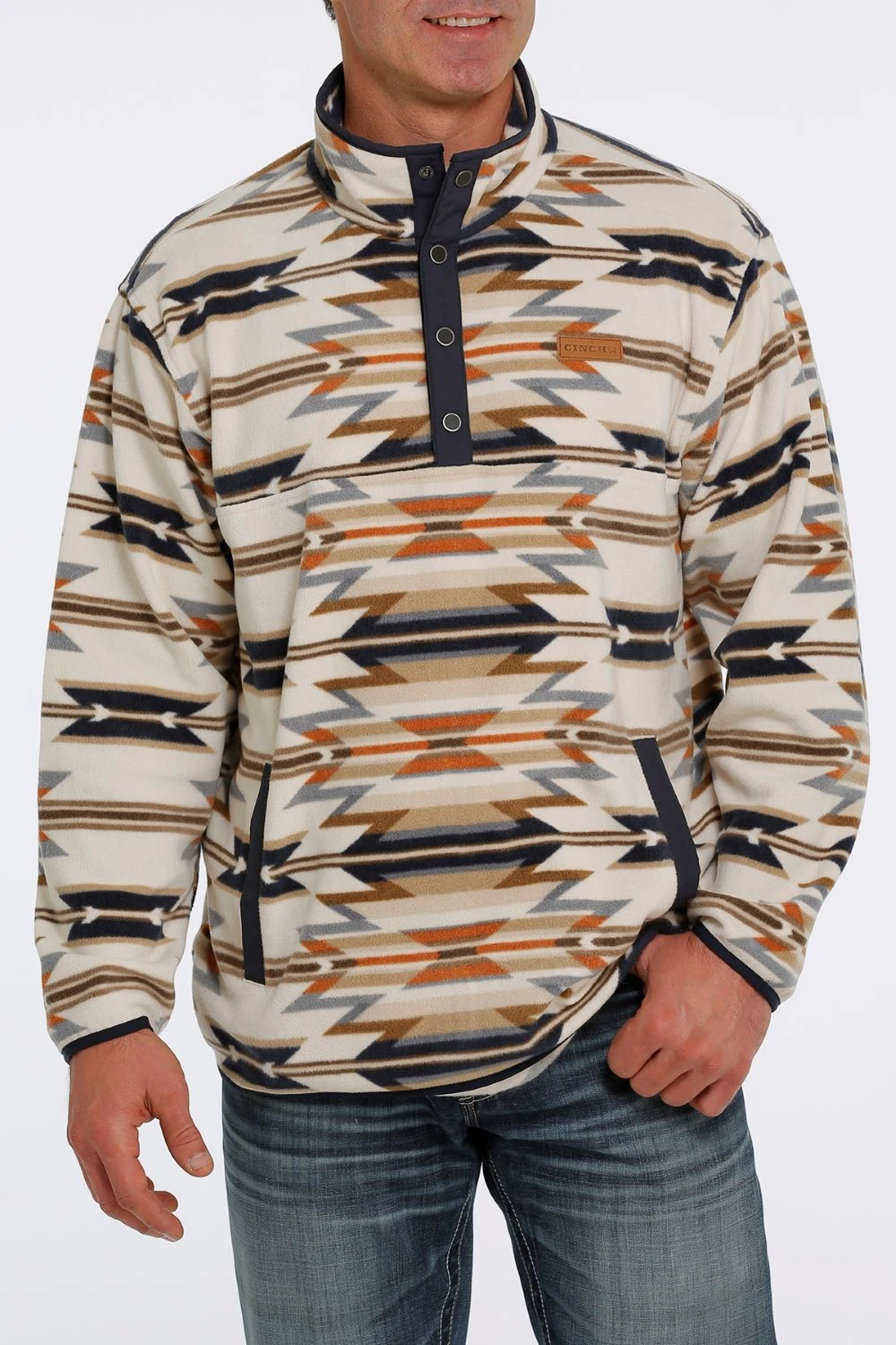 'Cinch' Men's Polar Fleece Pullover - Cream 1 'Cinch' Men's Polar Fleece Pullover - Cream