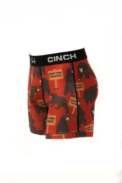 'Cinch' Men's 6" Bears Boxer Brief - Red