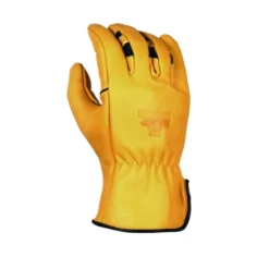 'Bear Knuckles' Double Wedge™ Fleece-Lined Water Resistant Cowhide Driver Glove - Yellow