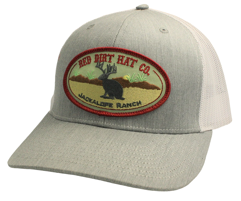 'Red Dirt Hat' Jackalope Ranch Patch Hat - Heather Grey / White 1 'Red Dirt Hat' Jackalope Ranch Patch Hat - Heather Grey / White