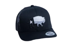 'Red Dirt Hat Company' Men's Texas Buffalo Greyscale Cap - Black