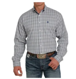'Cinch' Men's Plaid Classic Fit Button Down - Cream