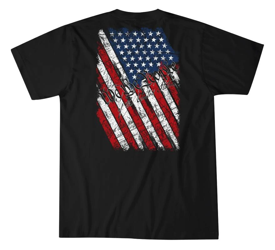 'Howitzer' Men's We The Flag Short Sleeve Tee - Black 2 'Howitzer' Men's We The Flag Short Sleeve Tee - Black - Image 2