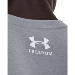 'Under Armour' Men's Freedom Hook T-Shirt - Steel / White -Carhart Clothing Shop s7.V5 1370304 035 BCKDET 1024x1024@2x